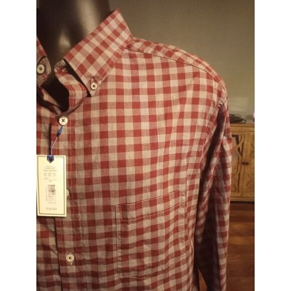 Rowm Mens Big & Tall Shirt Button Down Long Sleeve Red Gray Plaid Size 2XT NWT - Picture 7 of 13